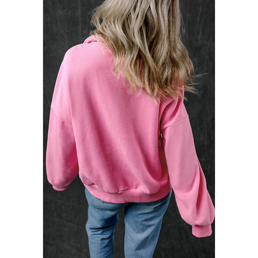 Half Zip Long Sleeve Sweatshirt Apparel and Accessories