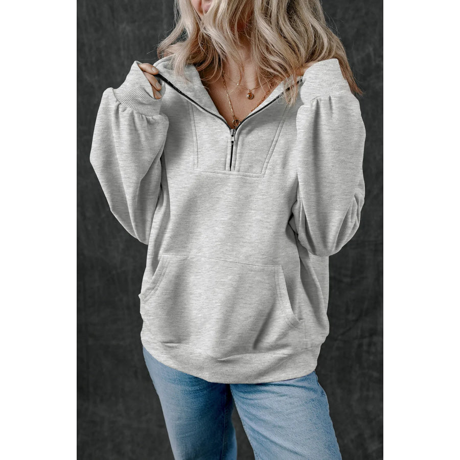 Half Zip Long Sleeve Sweatshirt Apparel and Accessories