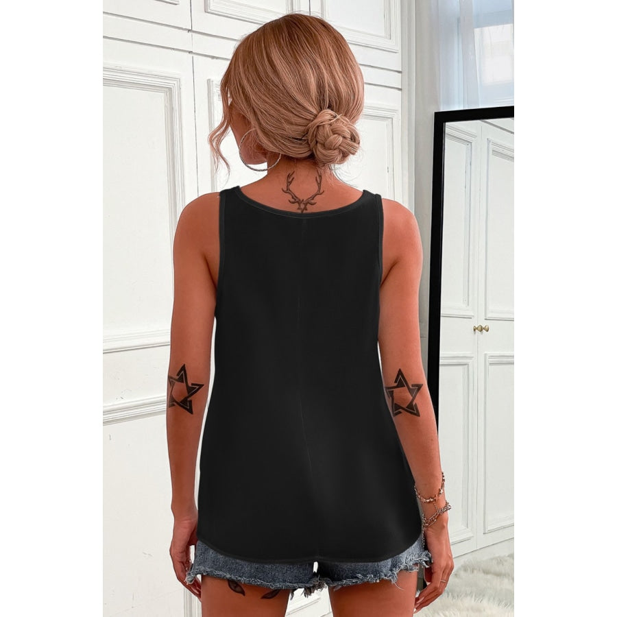 Half-Zip Scoop Neck Tank