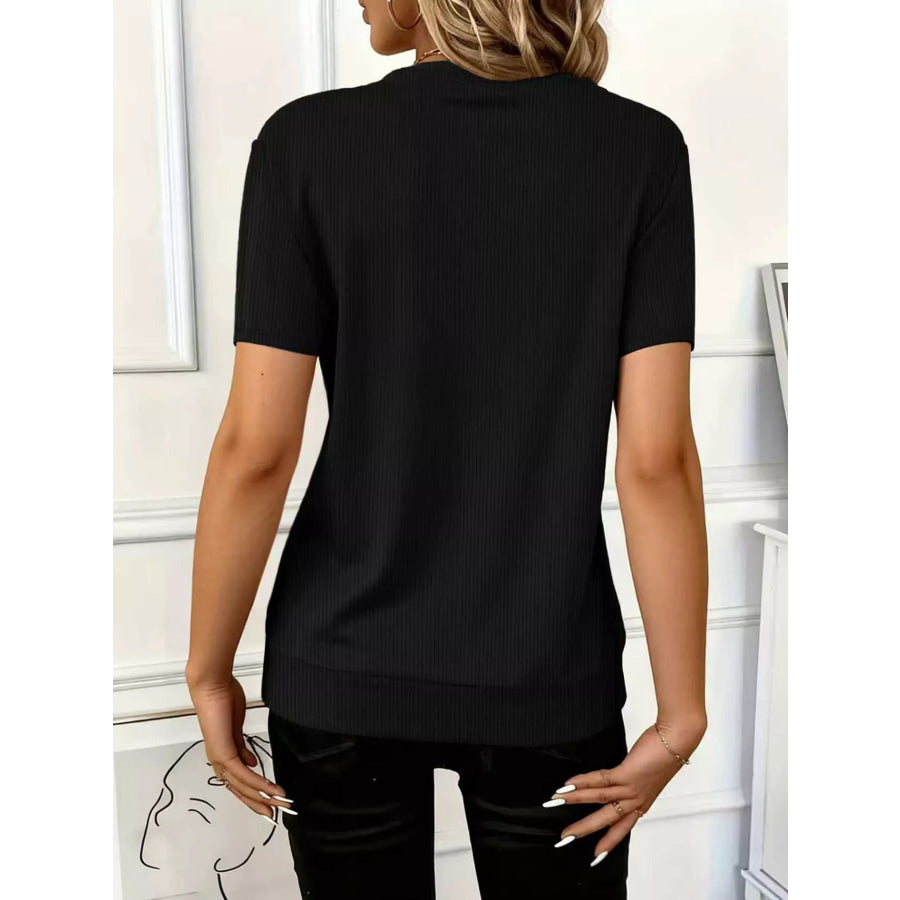 Half Zip Short Sleeve Top Apparel and Accessories