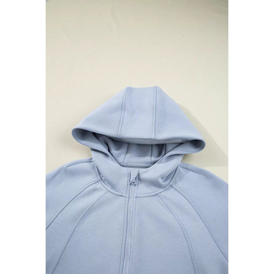 Half Zip Thumbhole Sleeve Hoodie and Pants 2pcs Outfit Apparel and Accessories