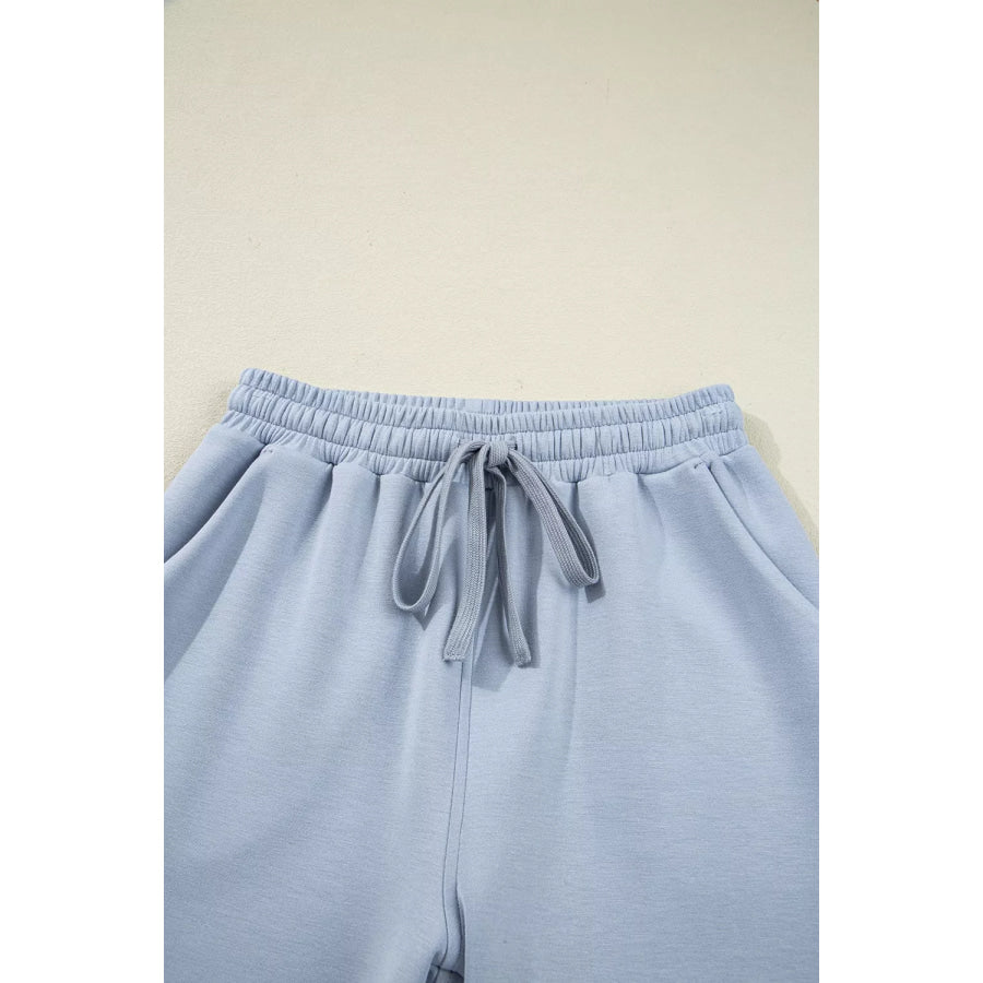 Half Zip Thumbhole Sleeve Hoodie and Pants 2pcs Outfit Apparel and Accessories