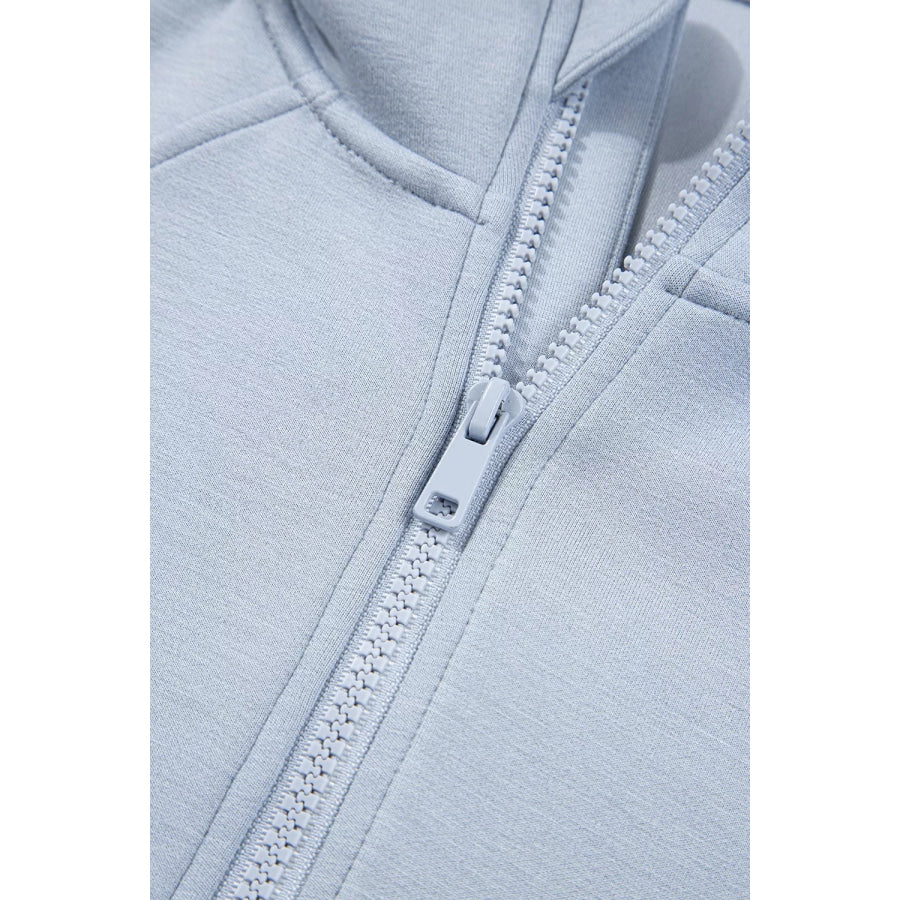 Half Zip Thumbhole Sleeve Hoodie and Pants 2pcs Outfit Apparel and Accessories