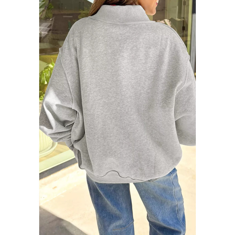 Halloween BOO & Bat Printed Reversible Mock Neck Sweatshirt Apparel and Accessories