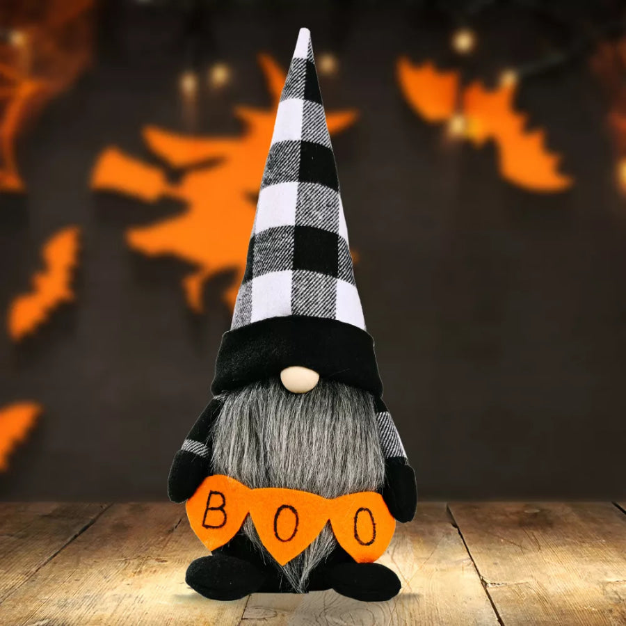 Halloween Decorative Gnome with ’BOO’ Sign Black / One Size Apparel and Accessories