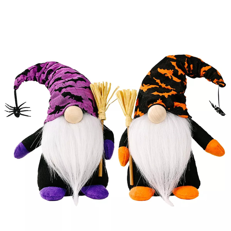 Halloween Decorative Gnomes with Witch Hats and Broomsticks Apparel Accessories