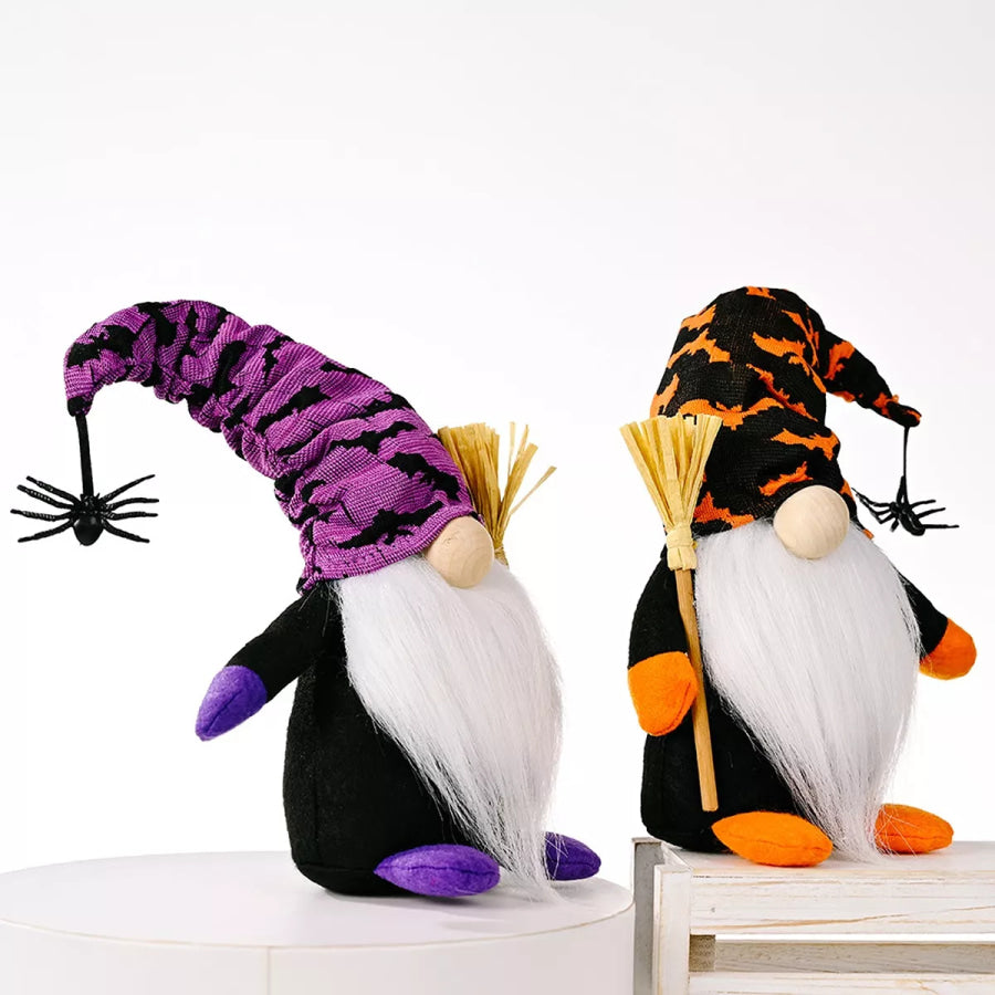 Halloween Decorative Gnomes with Witch Hats and Broomsticks Apparel Accessories