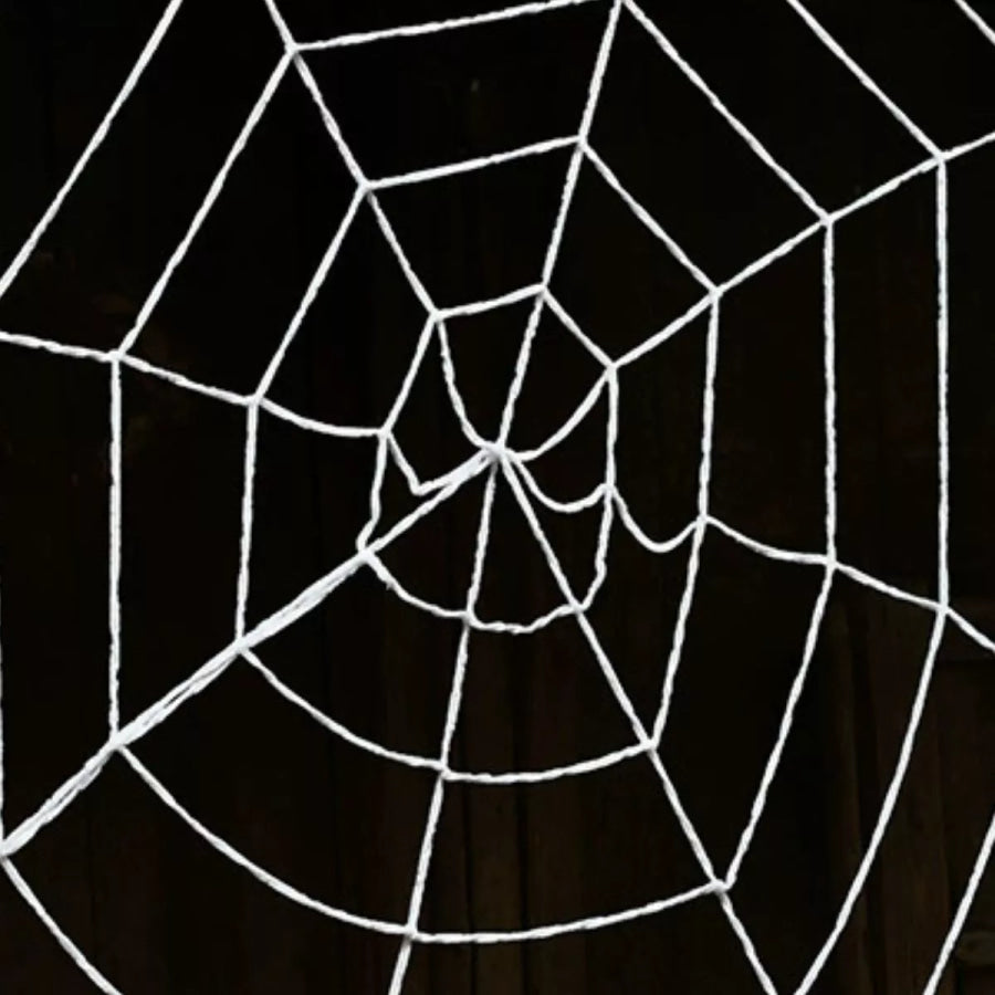 Halloween Decorative Spider Web White / One Size Apparel and Accessories
