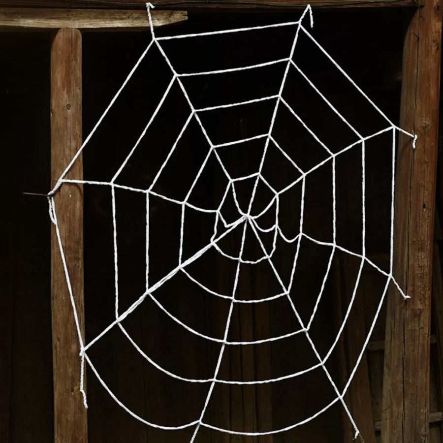 Halloween Decorative Spider Web White / One Size Apparel and Accessories