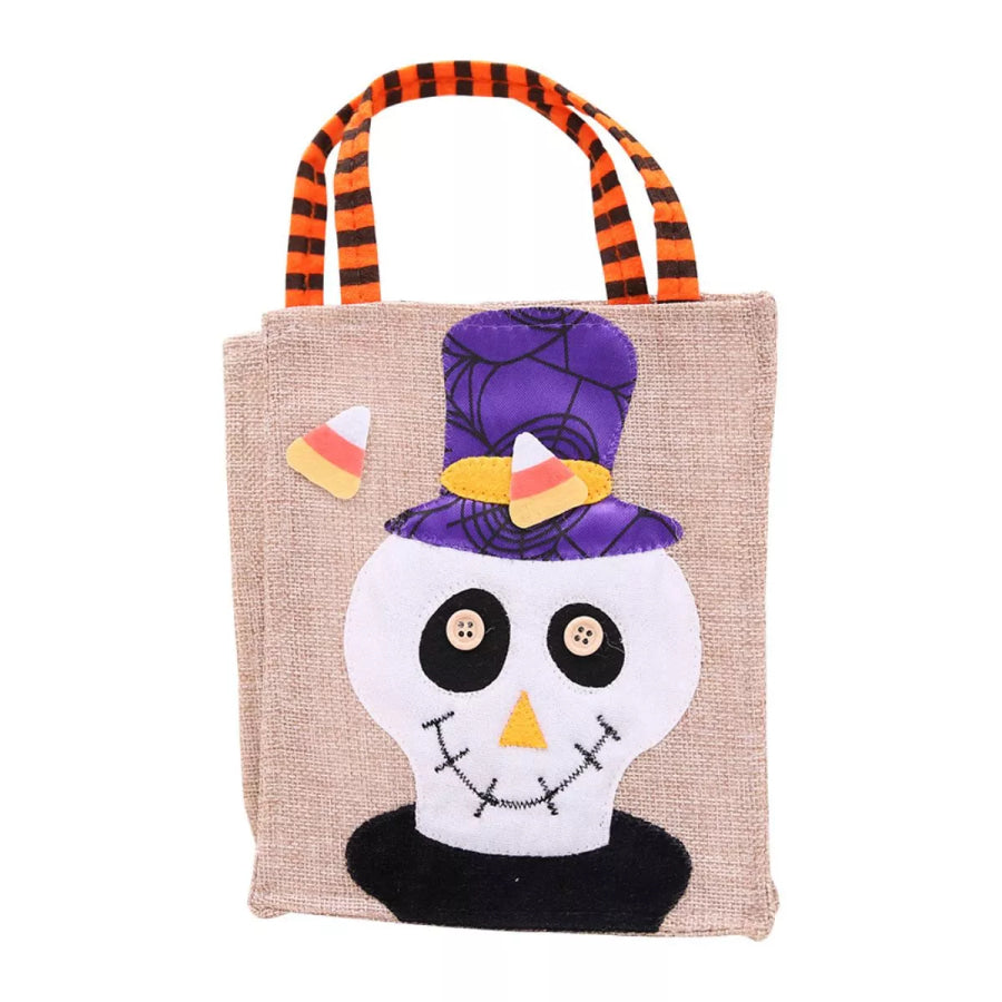 Halloween Decorative Witch Burlap Treat Bag White / One Size Apparel and Accessories