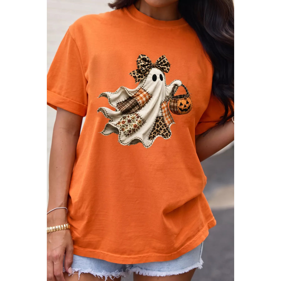 Halloween Ghost Graphic Short Sleeve T-Shirt Apparel and Accessories