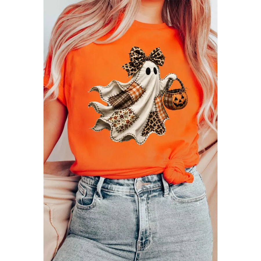Halloween Ghost Graphic Short Sleeve T-Shirt Apparel and Accessories