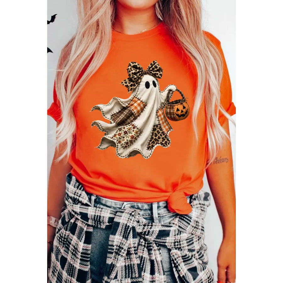 Halloween Ghost Graphic Short Sleeve T-Shirt Apparel and Accessories