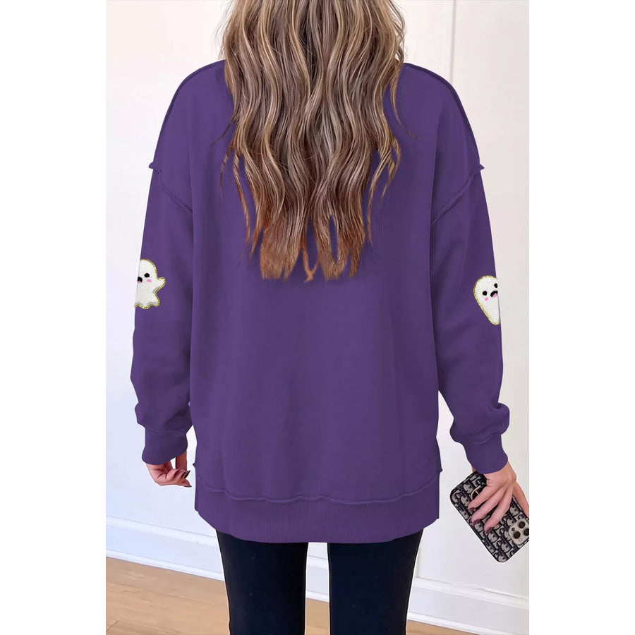 Halloween Ghost Mock Neck Tunic Sweatshirt Apparel and Accessories