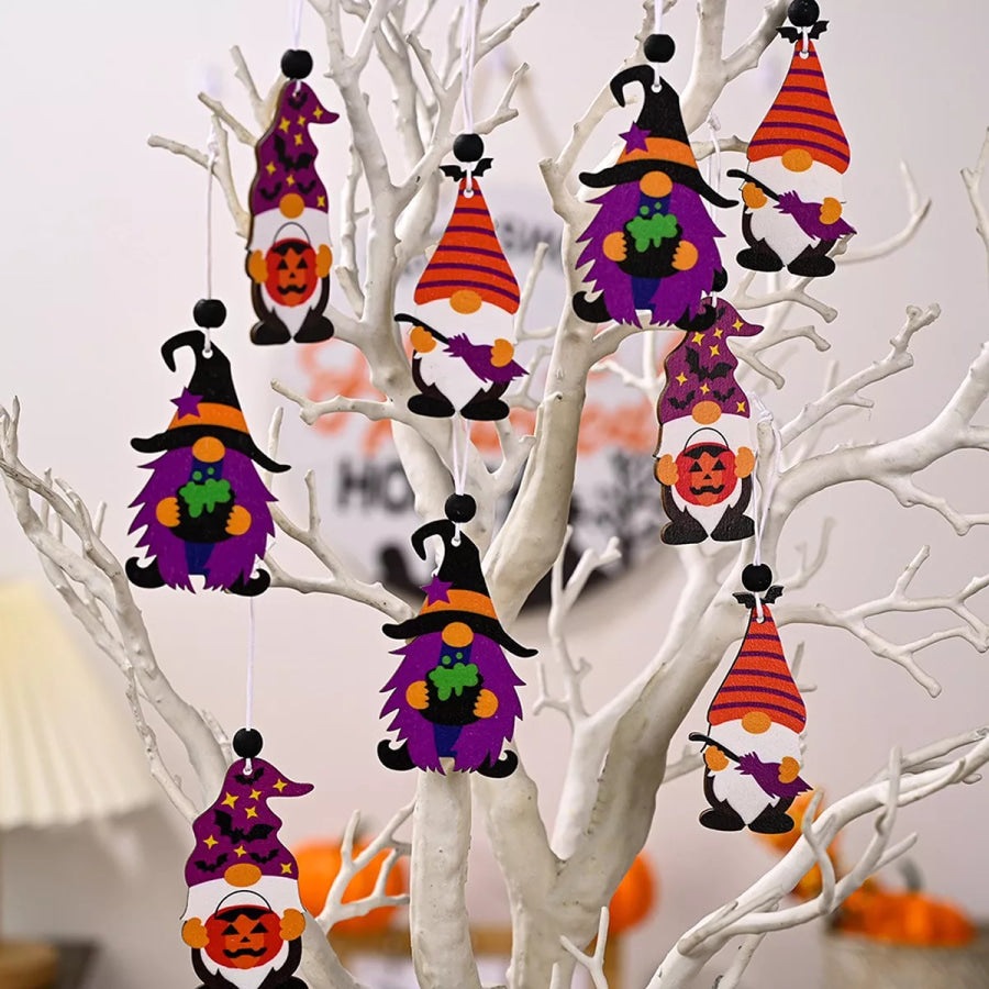 Halloween Gnome Hanging Ornaments Set Purple / One Size Apparel and Accessories
