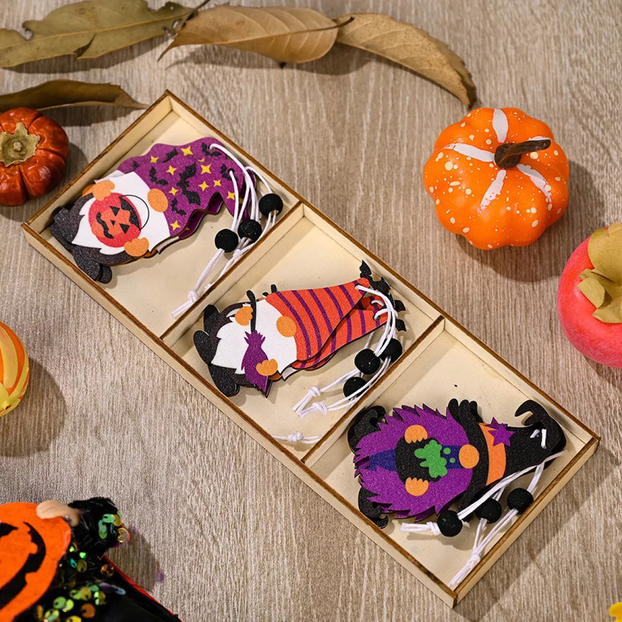 Halloween Gnome Hanging Ornaments Set Purple / One Size Apparel and Accessories