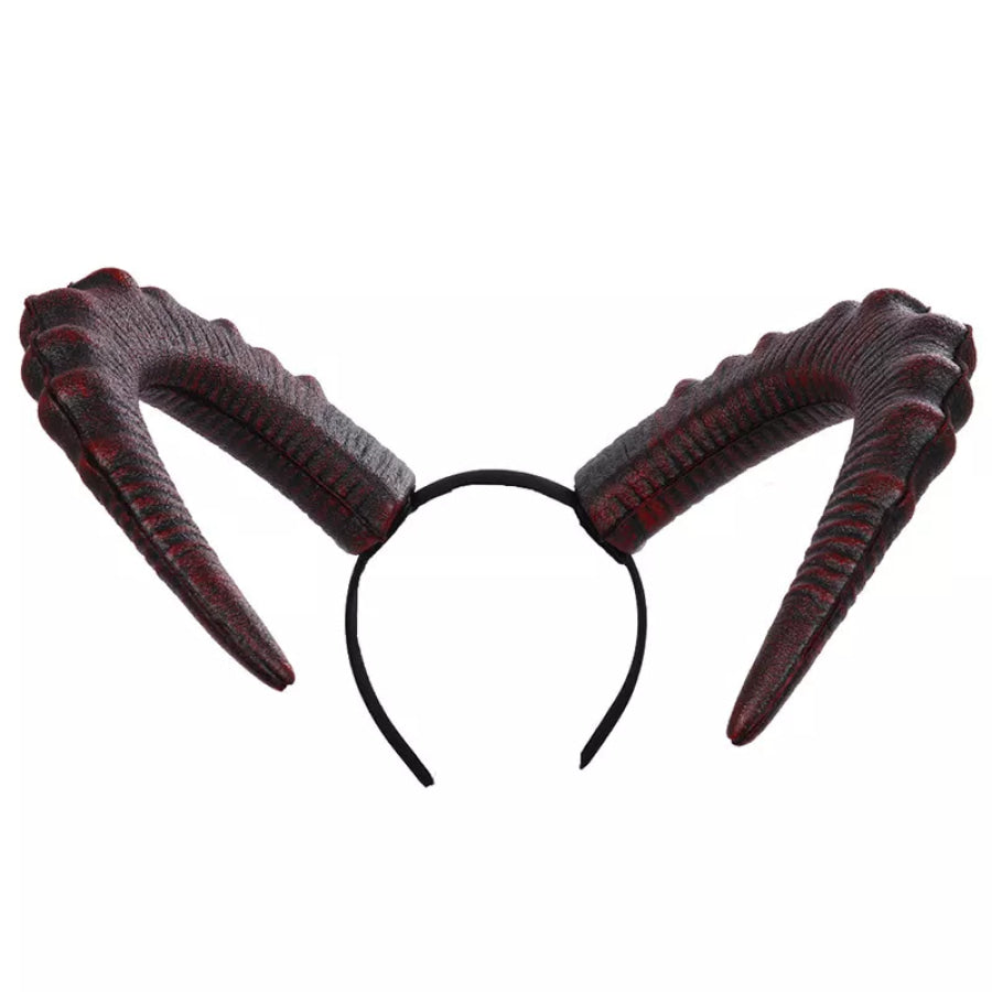 Halloween Gothic Big Horn Headband Black / One Size Apparel and Accessories