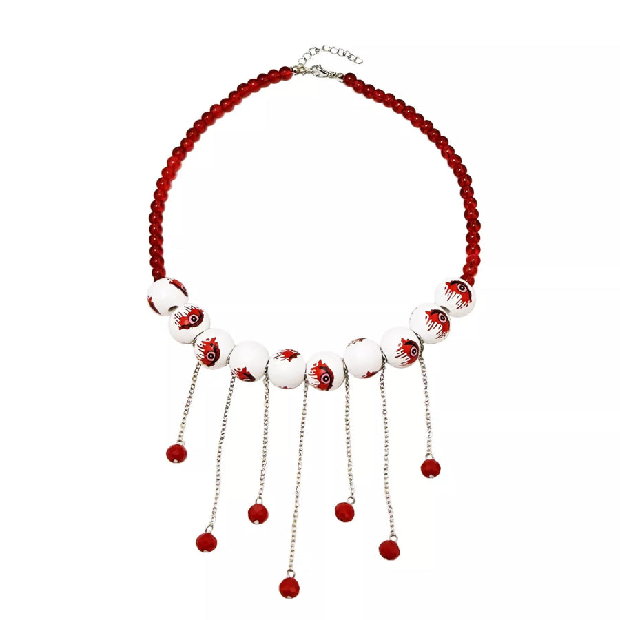 Halloween Gothic Eyeball Necklace Red / One Size Apparel and Accessories
