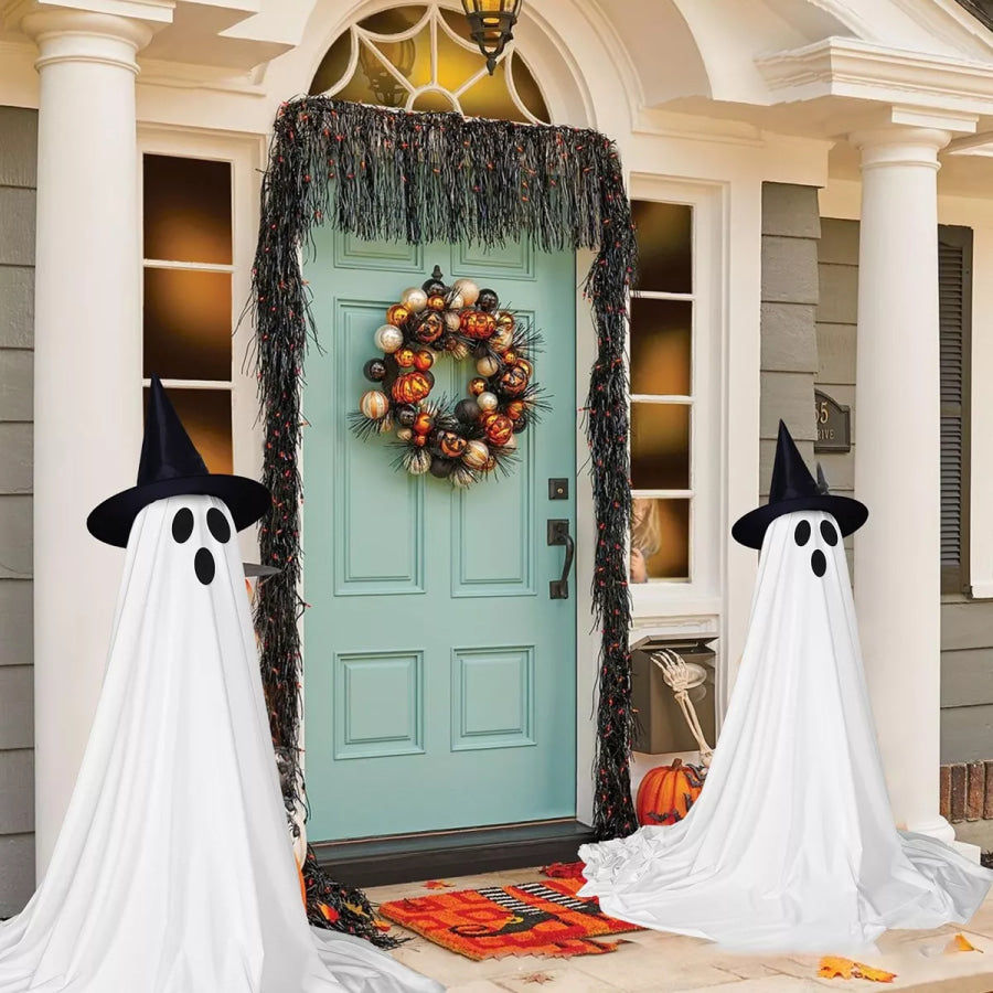 Halloween Lighted Ghost with Witch Hat 2 Piece Set White / One Size Apparel and Accessories