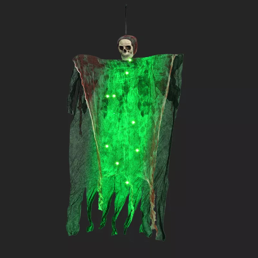 Halloween Lighted Hanging Skeleton Ghost 4 Piece Set White / One Size Apparel and Accessories