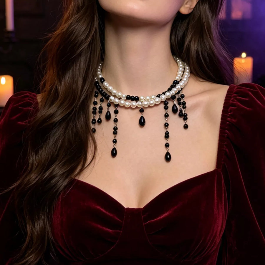 Halloween Pearl Double Layered Choker Necklace Apparel and Accessories