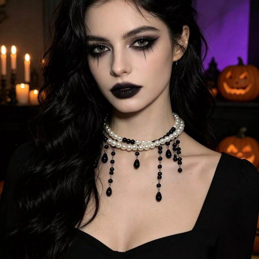 Halloween Pearl Double Layered Choker Necklace Apparel and Accessories