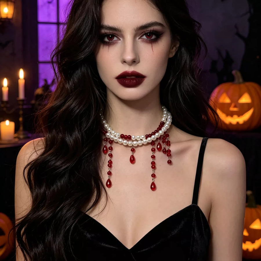 Halloween Pearl Double Layered Choker Necklace Apparel and Accessories