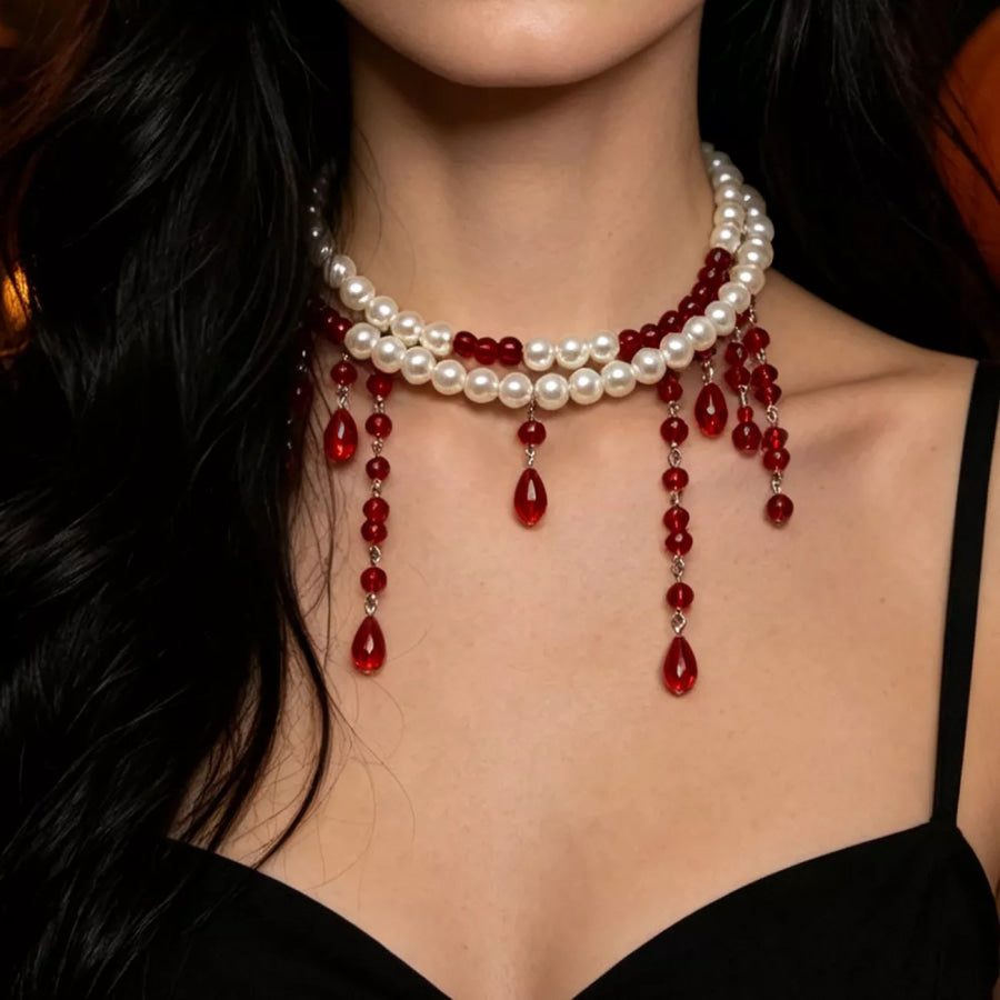 Halloween Pearl Double Layered Choker Necklace Apparel and Accessories