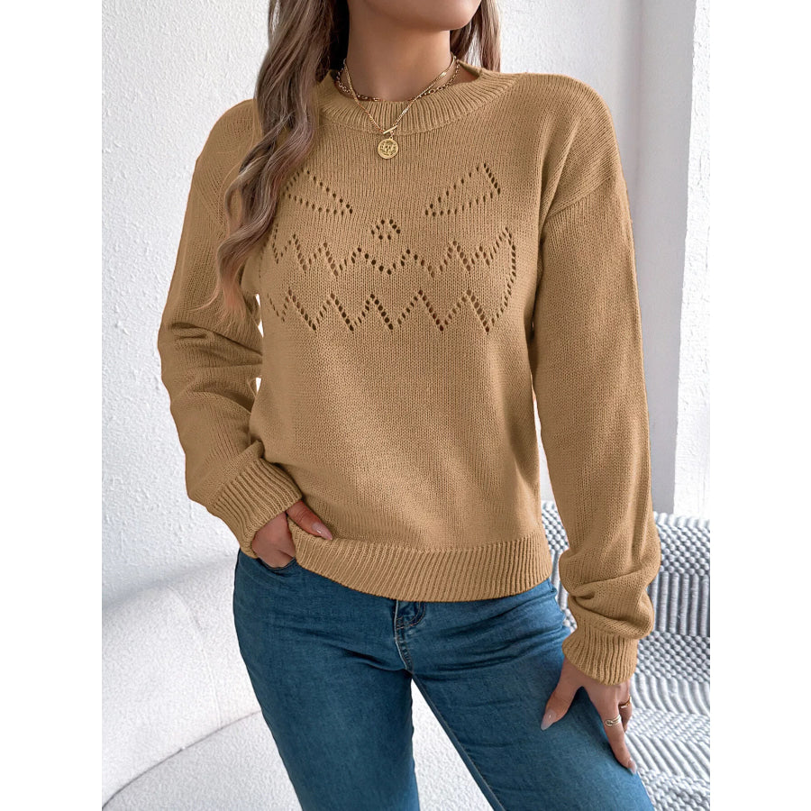 Halloween Pumpkin Face Knit Top Apparel and Accessories