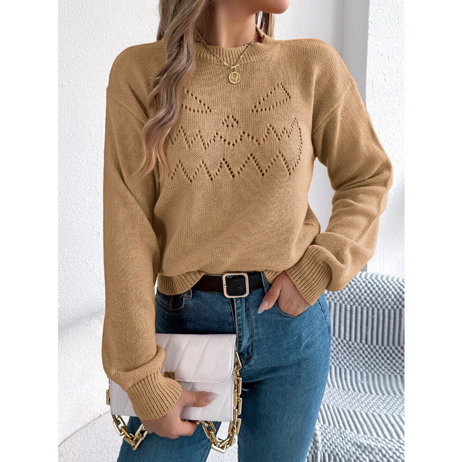Halloween Pumpkin Face Knit Top Apparel and Accessories