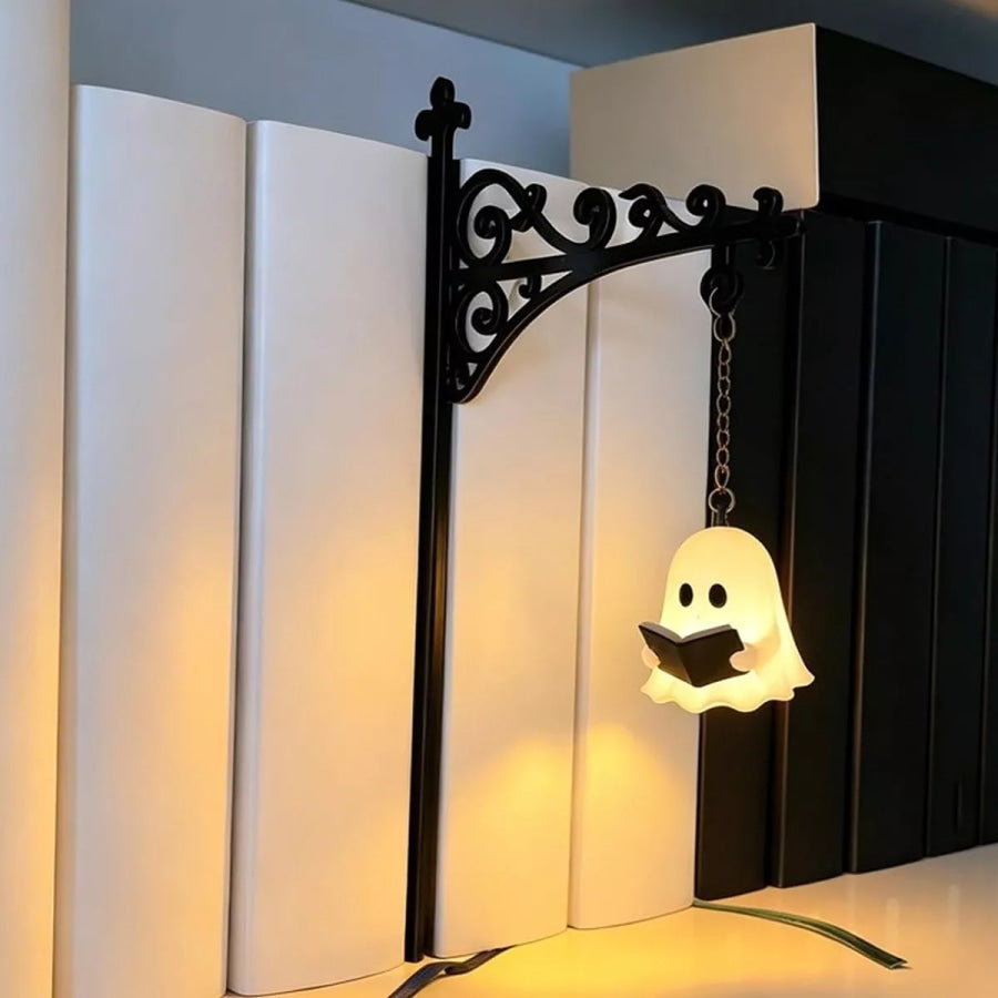 Halloween Reading Book Decorative Object with Vintage Hanging Bracket Style A / One Size Apparel and Accessories