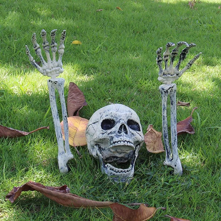 Halloween Skull and Skeleton Arms White / One Size Apparel and Accessories