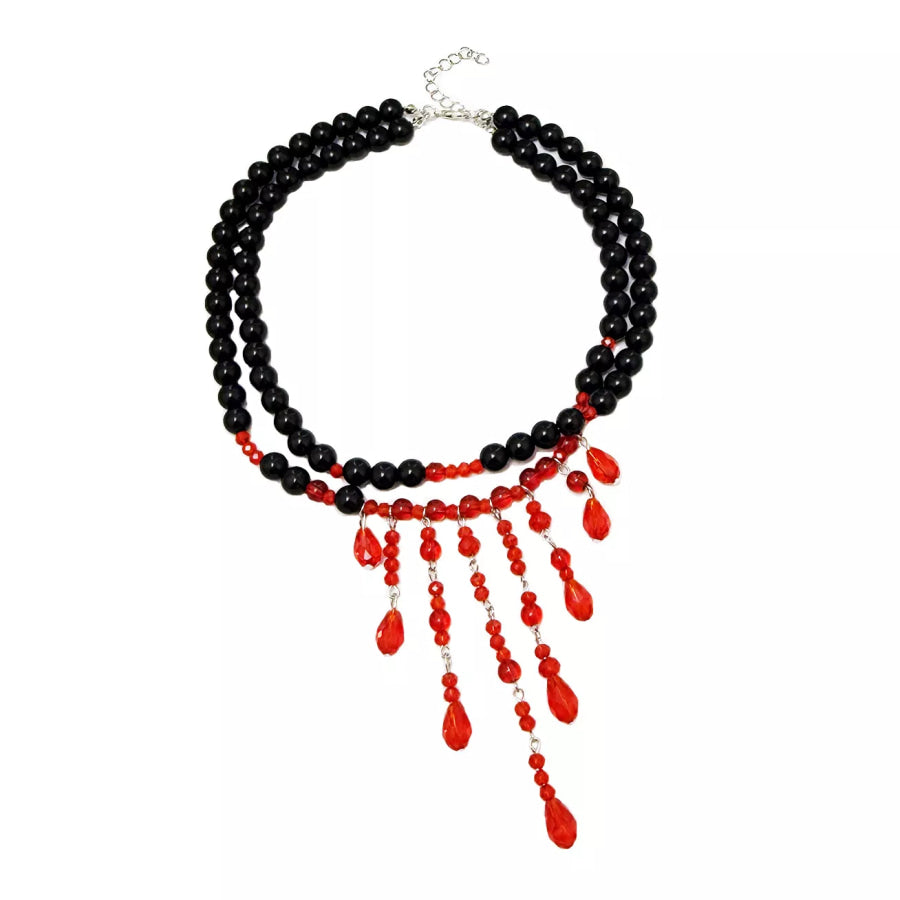 Halloween Teardrop Beaded Double Layered Necklace Apparel and Accessories