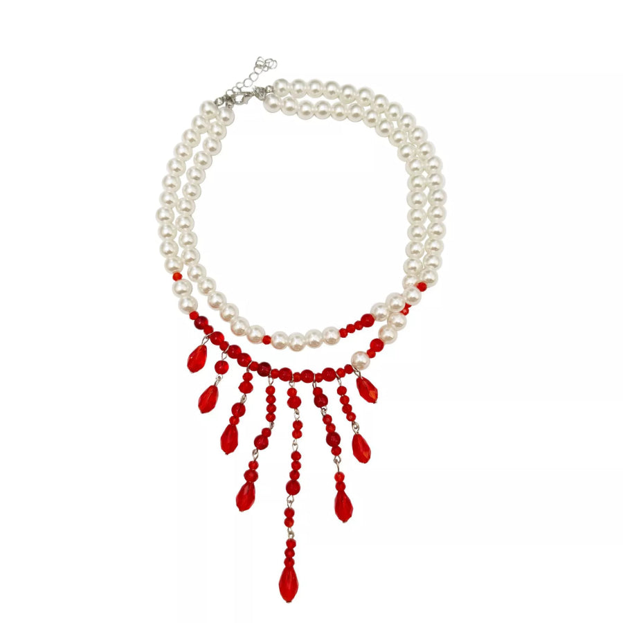 Halloween Teardrop Beaded Double Layered Necklace Apparel and Accessories