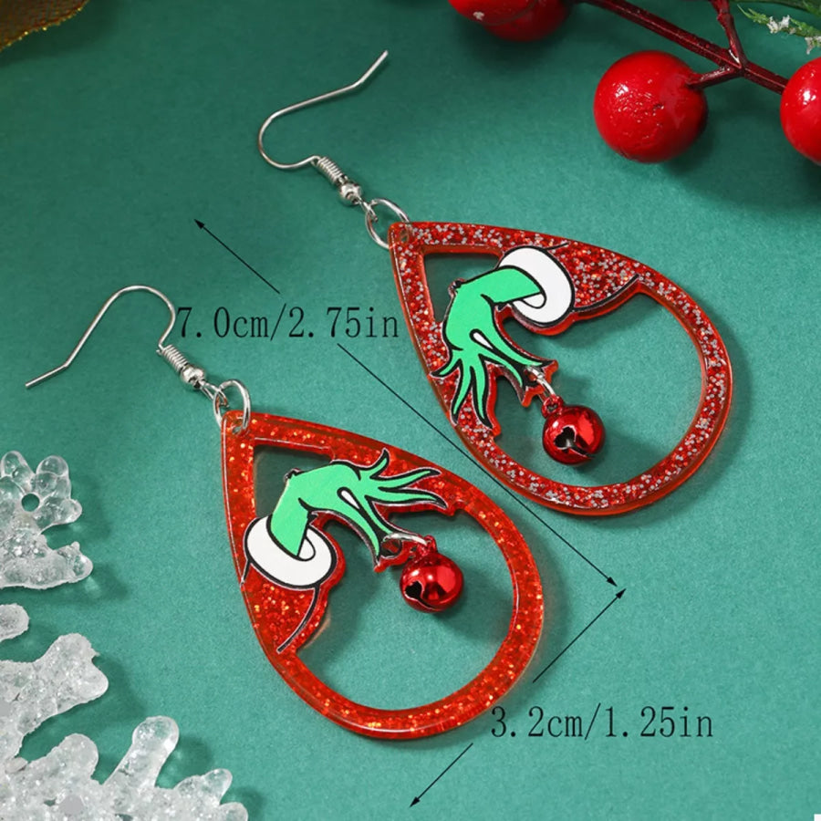 Halloween Teardrop Earrings Deep Red / onesize Apparel and Accessories