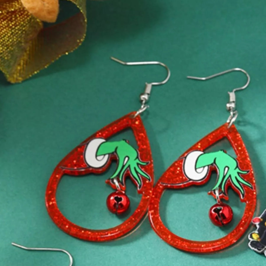 Halloween Teardrop Earrings Deep Red / onesize Apparel and Accessories
