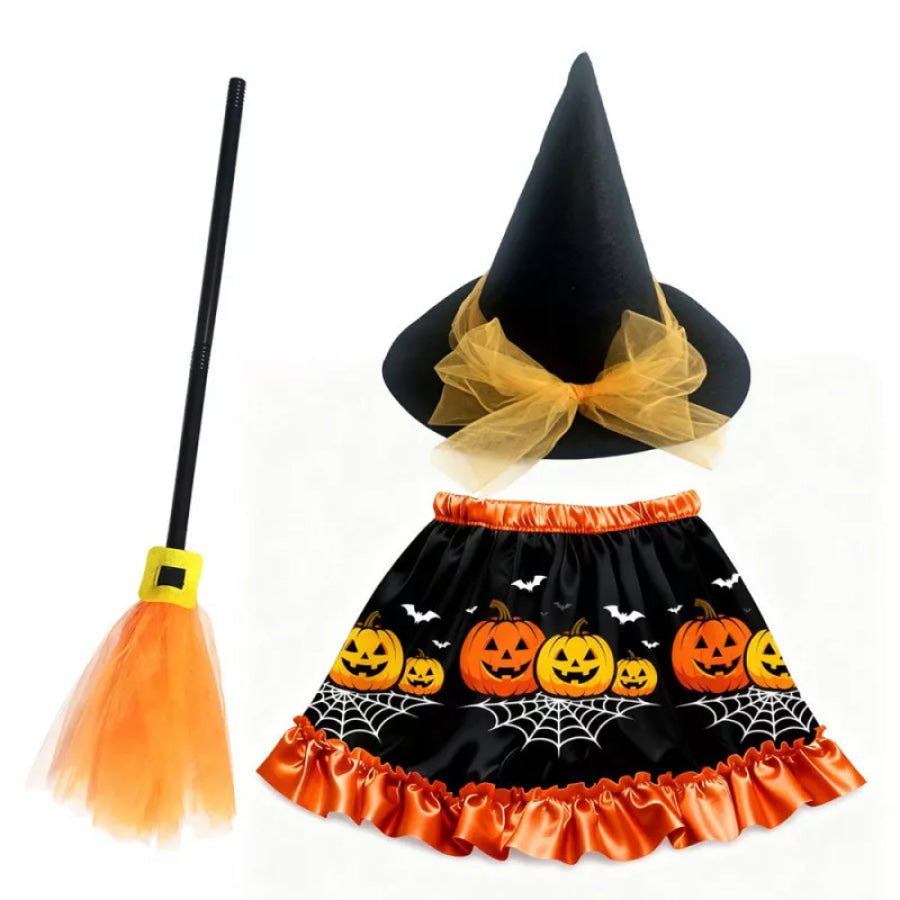 Halloween Tulle Witch Set Black / One Size Apparel and Accessories