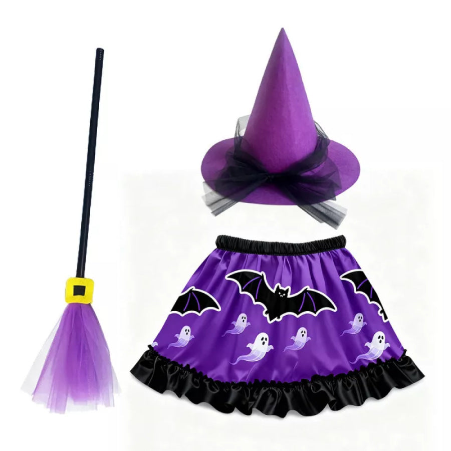 Halloween Tulle Witch Set Purple / One Size Apparel and Accessories