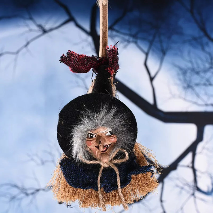 Halloween Witch Broomstick Set Black / One Size Apparel and Accessories