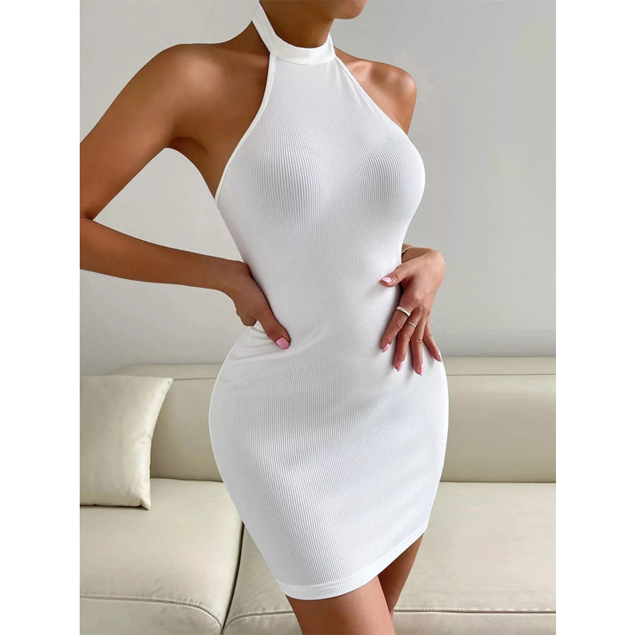 Halter Neck Bodycon Mini Dress Apparel and Accessories