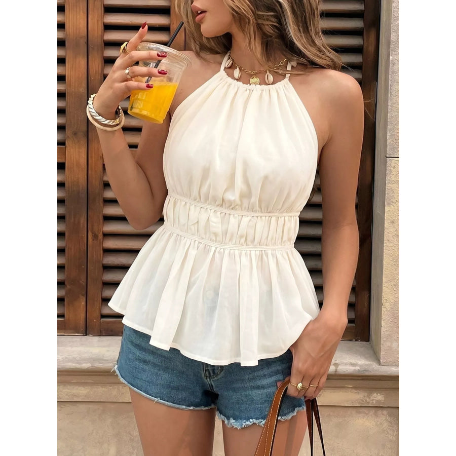 Halter Neck Cami Apricot / S Apparel and Accessories