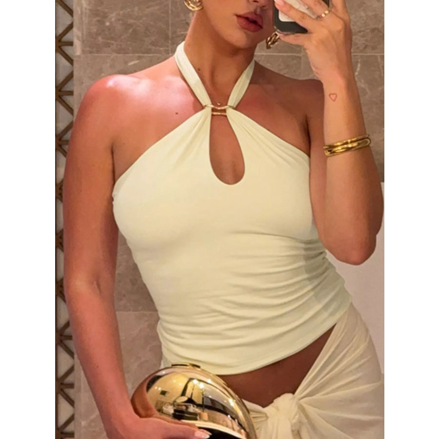Halter Neck Cami with Keyhole Detail Apparel and Accessories