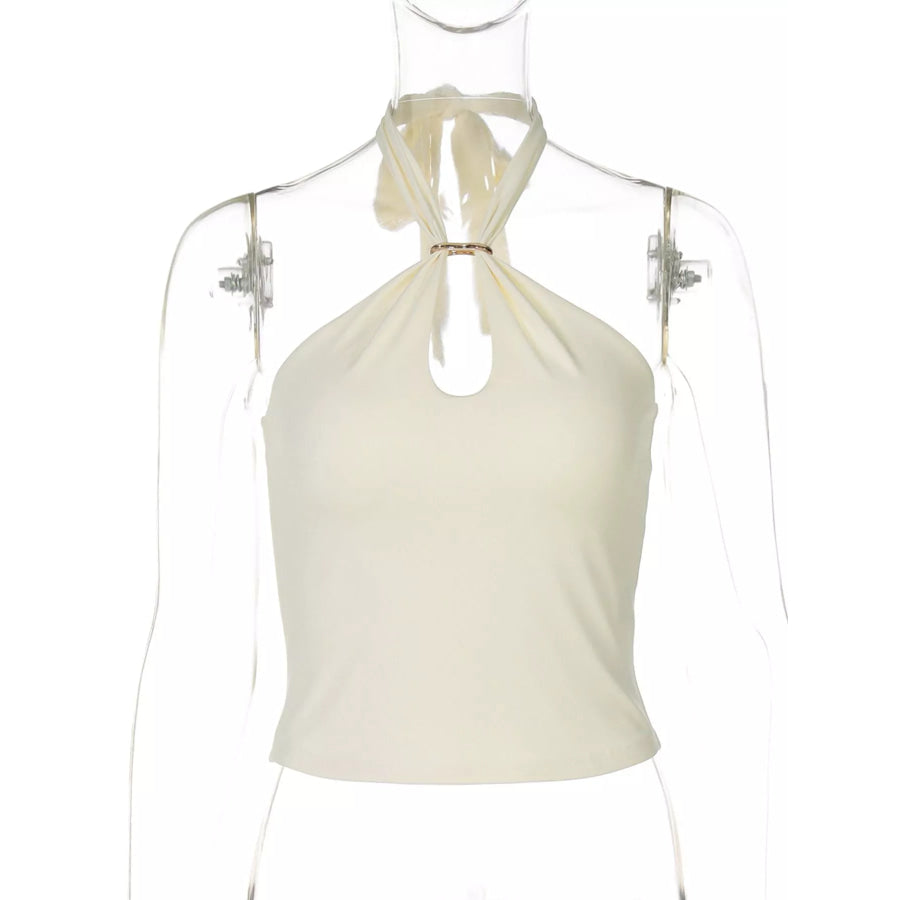 Halter Neck Cami with Keyhole Detail Apparel and Accessories