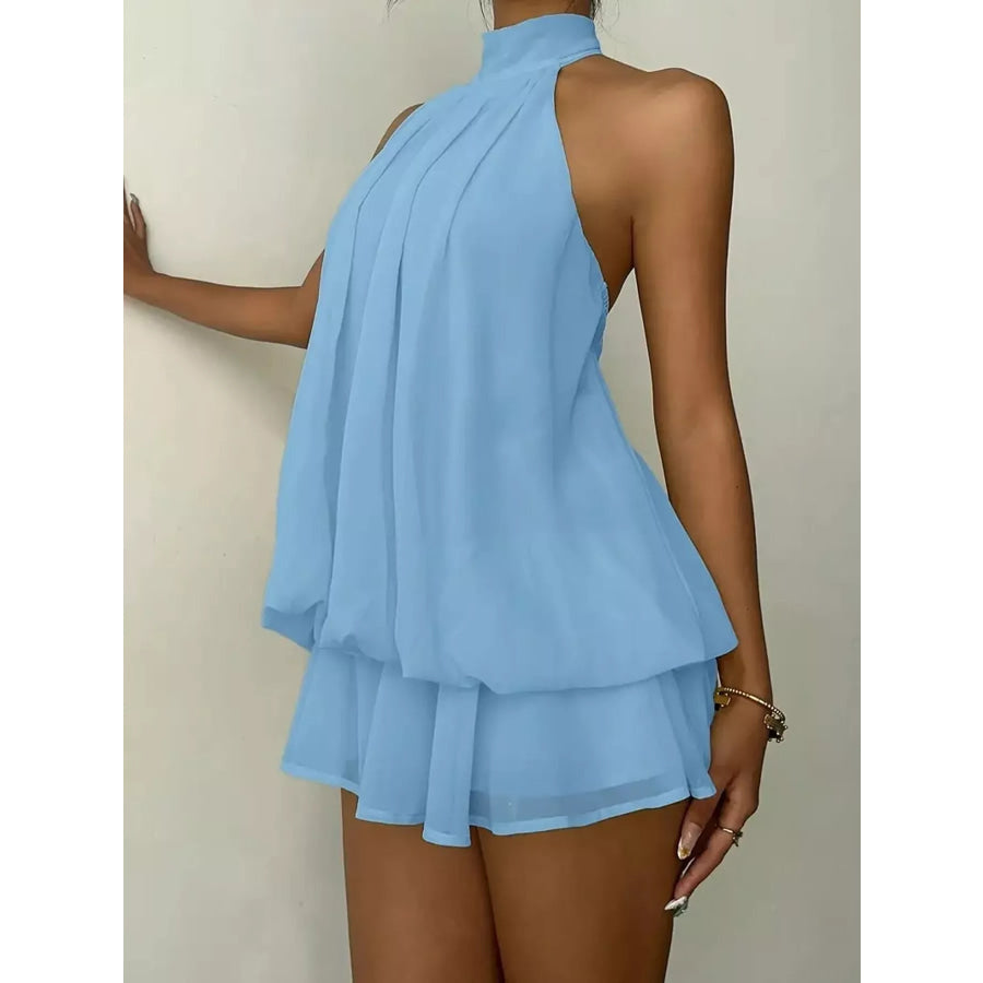 Halter Neck Chiffon Mini Dress Apparel and Accessories