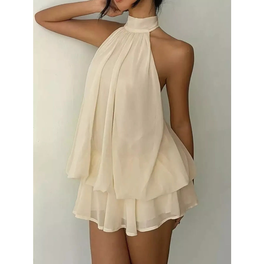 Halter Neck Chiffon Mini Dress Apparel and Accessories