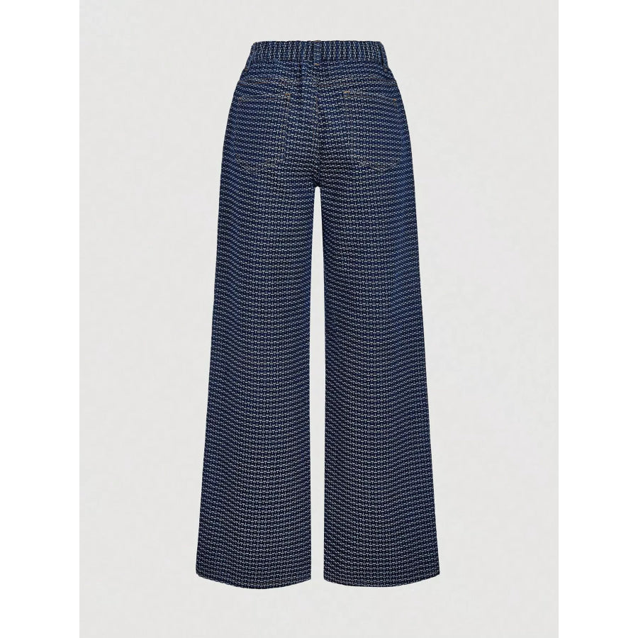 Halter Neck Denim Vest and Wide-Leg Jeans Set Apparel and Accessories