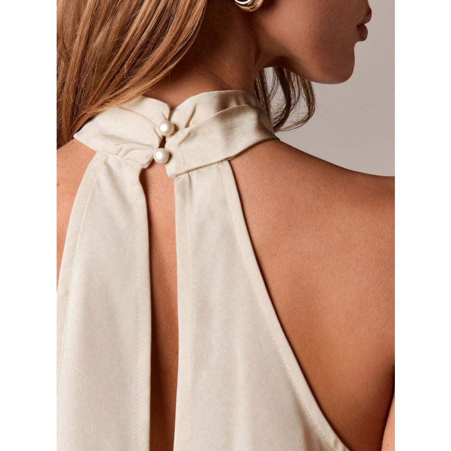 Halter Neck Lace Trim Cami Apparel and Accessories