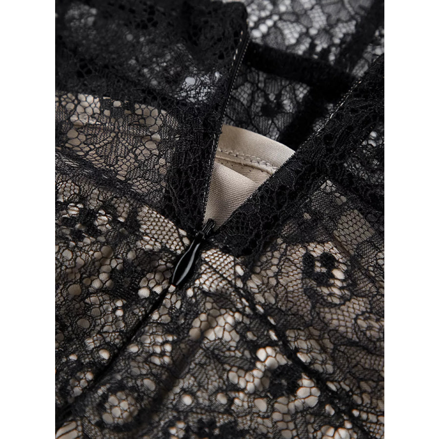 Halter Neck Lace Waist Maxi Dress Apparel and Accessories