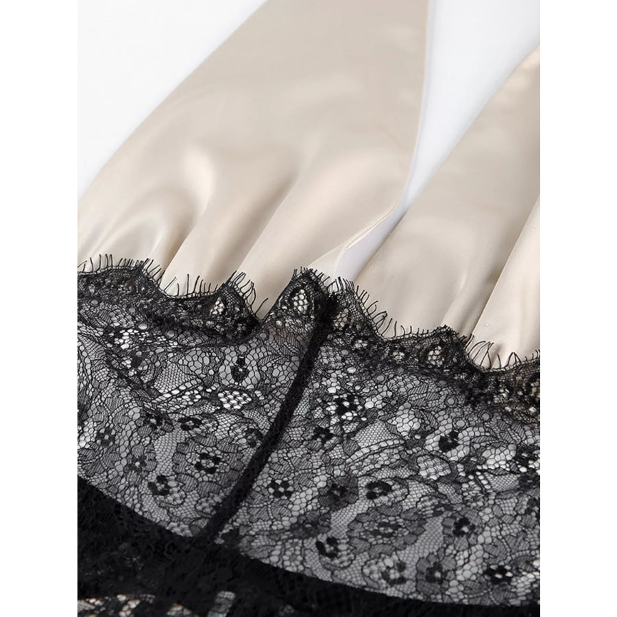 Halter Neck Lace Waist Maxi Dress Apparel and Accessories