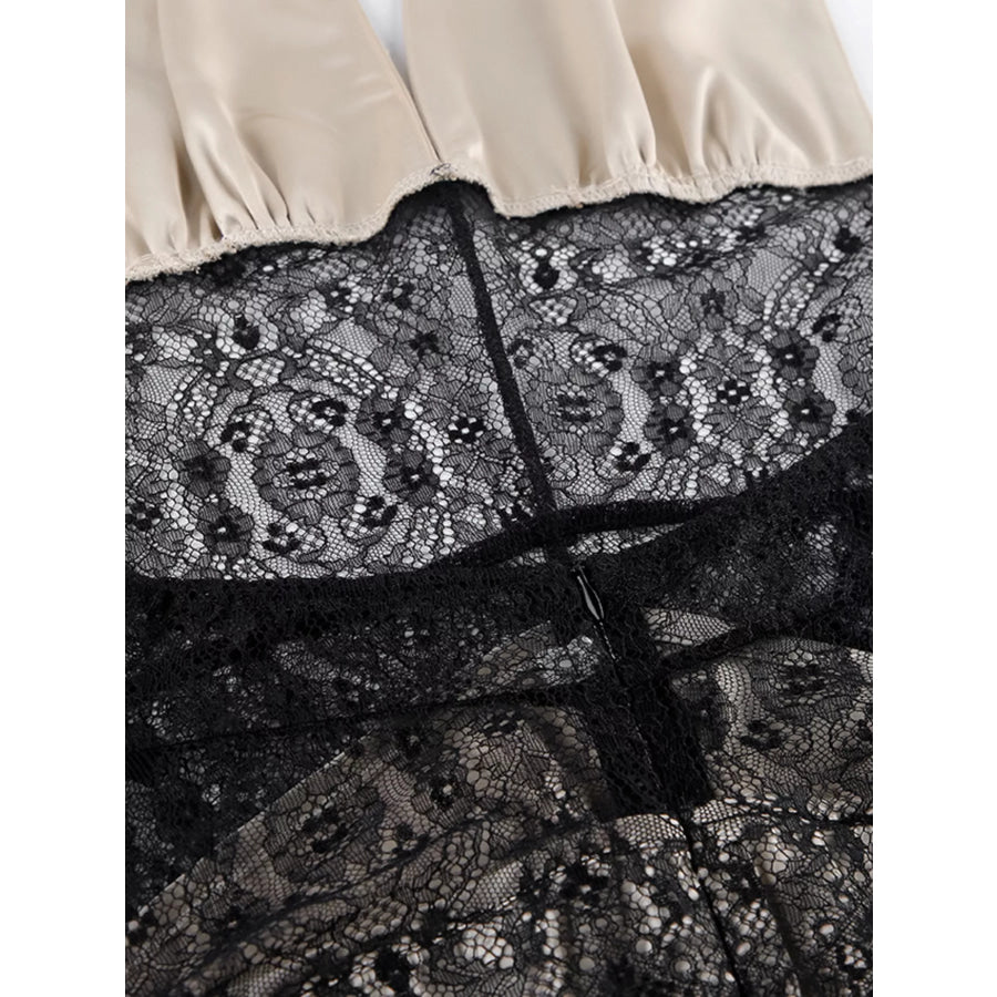 Halter Neck Lace Waist Maxi Dress Apparel and Accessories
